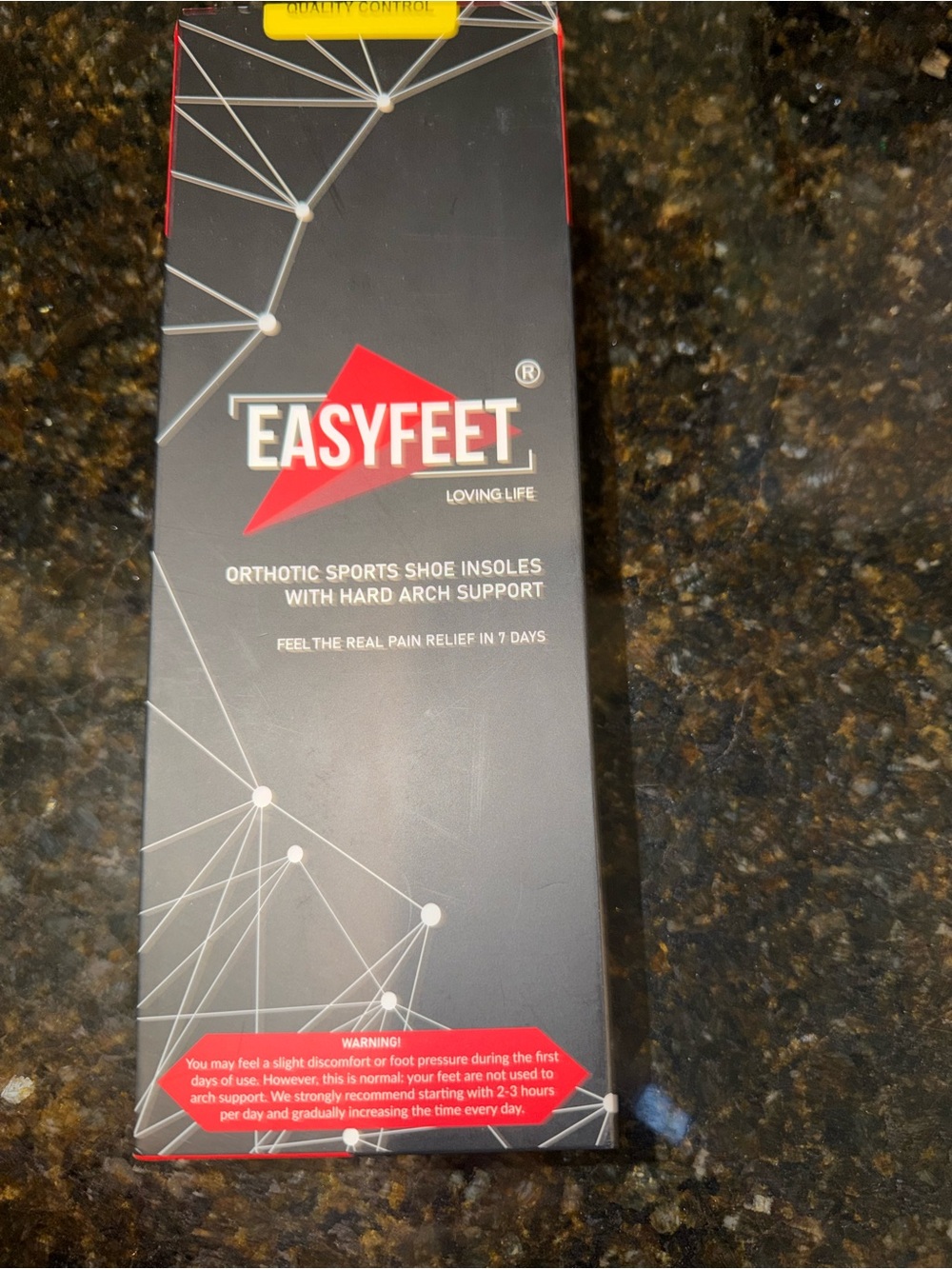 EASYFEET Orthotic Sports Shoe Insoles - Black with Red Accent